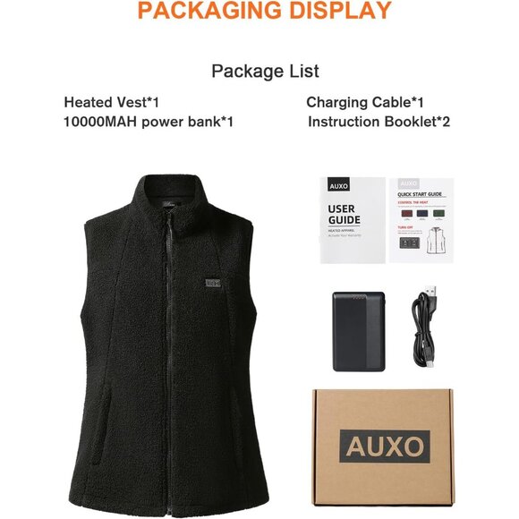 Fleece Heated Vest Women Lightweight Winter Electric with Battery Pack Small - Picture 7 of 8